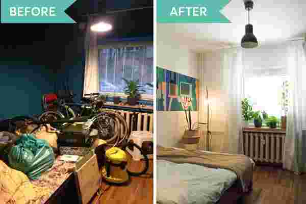 Before&after: din cameră de depozitare în dormitor artistic, cu 3000 lei